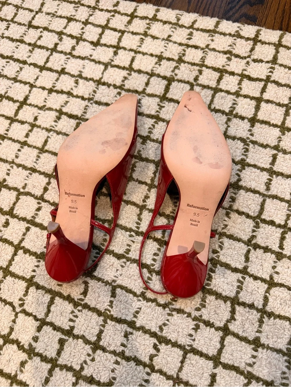 Reformation Red Noreen Slingback Pump heels